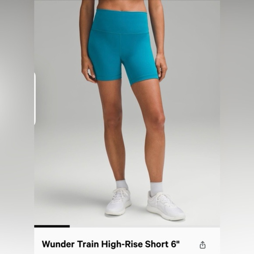 Lululemon Wunder Train High-Rise Short 6" in Hawaiian Blue